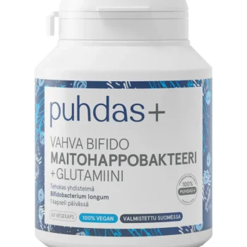 Puhdas+ Terveysravinteet Ja -valmisteet^Vegekapseli Maitohappobakteeri + Glutamiini 60 Kpl Vahva Bifido