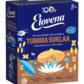 Elovena Keksit^Välipalakeksi 10 X 30 G Tumma Suklaa