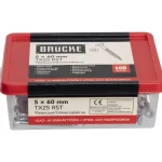 Brücke Naulat Ja Ruuvit-Yleisruuvi 5 X 60 Mm, A2, Uppokanta, 100 Kpl