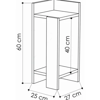Chic Home Pienkalusteet-Yöpöytä 25 X 27 X 60 Cm Eero L Valkoinen